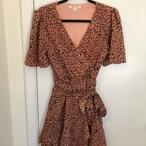 Francescas Leopard Print Eliza Wrap Dress